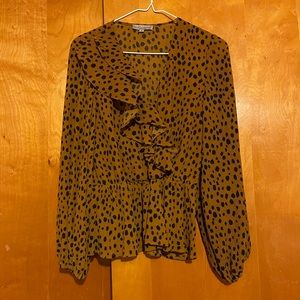 Leopard Ruffle Boutique Top
